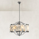 Chrome Oval Marble Cage Chandelier 23.6