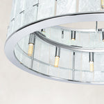 Product detail of Chrome Tiered Marble Ring Chandelier 31.5