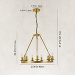 Classic Candle Ring Chandelier in 23.6 in / 60 cm - dimension diagram