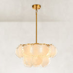 Cloud Glass Drum Chandelier in 24 in / 61 cm - complete fixture