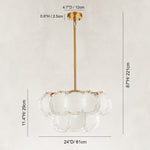 Cloud Glass Drum Chandelier in 24 in / 61 cm - dimension diagram