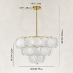 Cloud Glass Drum Chandelier in 30 in / 76 cm - dimension diagram