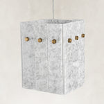 Product detail of Cloud White Twelve-Panel Marble Lantern Pendant against a neutral background