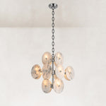 Clustered White Marble Disc Chandelier 23.6" in Chrome metal finish, shown as a complete fixture