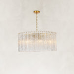 Eight-Light Glass Globe Chandelier 36" complete fixture view