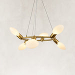 Compact Dandelion Glass Ring Chandelier in Brushed titanium gold - alternate angle