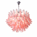 Coraline Plume Blush Glass Petal Chandelier, complete fixture