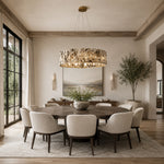 Cream Veined Panel Drum Chandelier 31.5