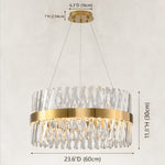 24-inch crystal prism chandelier dimension drawing.