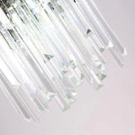 Close-up of clear crystal rods with the light off.