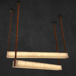 Lacora Modern Alabaster Linear Pendant Light by Dalmivik, complete fixture view