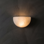 Greta Modern Alabaster Wall Sconce by Dalmivik, complete fixture view