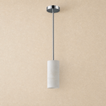 Anello Cylinder Alabaster Pendant Light Nickel by Dalmivik, complete fixture view