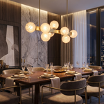 Brass Multi-orb Alabaster Pendant Light by Dalmivik, product or room detail view
