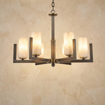 Classic Multi-arm Pendant Alabaster by Dalmivik, complete fixture view