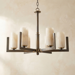 Classic Multi-arm Pendant Alabaster by Dalmivik, complete fixture view