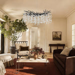 Crystal Branch Round Chandelier, 40 in