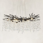 Crystal Branch Round Chandelier, 40 in