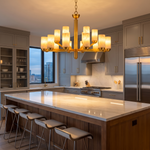 Cylinder Shade Alabaster Pendant Light by Dalmivik, product or room detail view