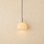 Elspeth Alabaster Dome Pendant Light by Dalmivik, complete fixture view