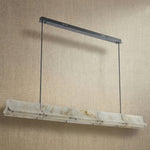 Harmon Modern Alabaster Linear Chandelier by Dalmivik, product or room detail view