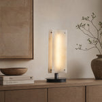 Harmon Modern Alabaster Table Lamp 6.3" by Dalmivik, complete fixture view