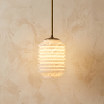 Lantern Cylinder Alabaster Pendant Light by Dalmivik, product or room detail view