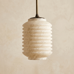 Lantern Cylinder Alabaster Pendant Light by Dalmivik, product or room detail view