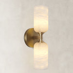 Luno Twin Wall Sconce, 14 in — Brass finish, complete fixture