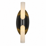 Oval Plate Duo Twin Opal Alabaster Wall Sconce by Dalmivik, product or room detail view