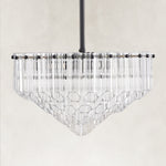 Radiant Tiered Tube Chandelier with Clear tubes, unlit