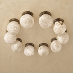 Ring Orb Ceiling Alabaster by Dalmivik, complete fixture view
