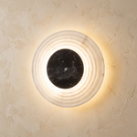 Swirl Disc Wall Alabaster by Dalmivik, complete fixture view