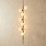 Vertical Orb Cascade Alabaster Pendant Light by Dalmivik, complete fixture view