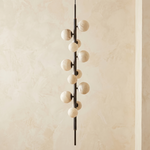 Vertical Orb Cascade Alabaster Pendant Light by Dalmivik, complete fixture view