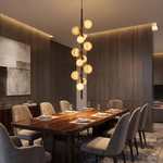 Vertical Orb Cascade Alabaster Pendant Light by Dalmivik, product or room detail view