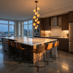 Vertical Orb Cascade Alabaster Pendant Light by Dalmivik, product or room detail view