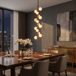 Vertical Orb Cascade Alabaster Pendant Light by Dalmivik, product or room detail view