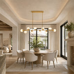 Dandelion Glass Linear Chandelier in 74 in / 188 cm - interior setting