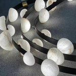 Dew Drops Alabaster LED Chandelier – Black White Warm Light by Dalmivik, product or room detail view