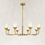 Double-Layer Oval Glass Chandelier in 37.4 in / 95 cm - alternate angle