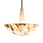Elegant Alabaster Chandelier with Integrated LED Premium by Dalmivik, complete fixture view