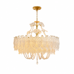 Elodie Grande Glass Leaf Chandelier, complete fixture