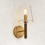 Embossed Bubble Glass Wall Sconce in Aged Brass - alternate angle