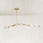 Faceted Glass Branch Linear Chandelier - large-size angled view