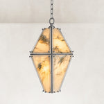 Faceted Marble Lantern Pendant 15.7" in Chrome metal finish, shown as a complete fixture