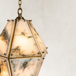 Product detail of Faceted Marble Lantern Pendant against a neutral background