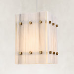 Product detail of Fine Vein Twelve-Panel Marble Lantern Pendant against a neutral background