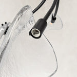 Five-Light Leaf Glass Chandelier in Matte Black - material detail