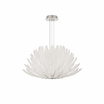 Frosted Lotus Textured Glass Chandelier, complete fixture